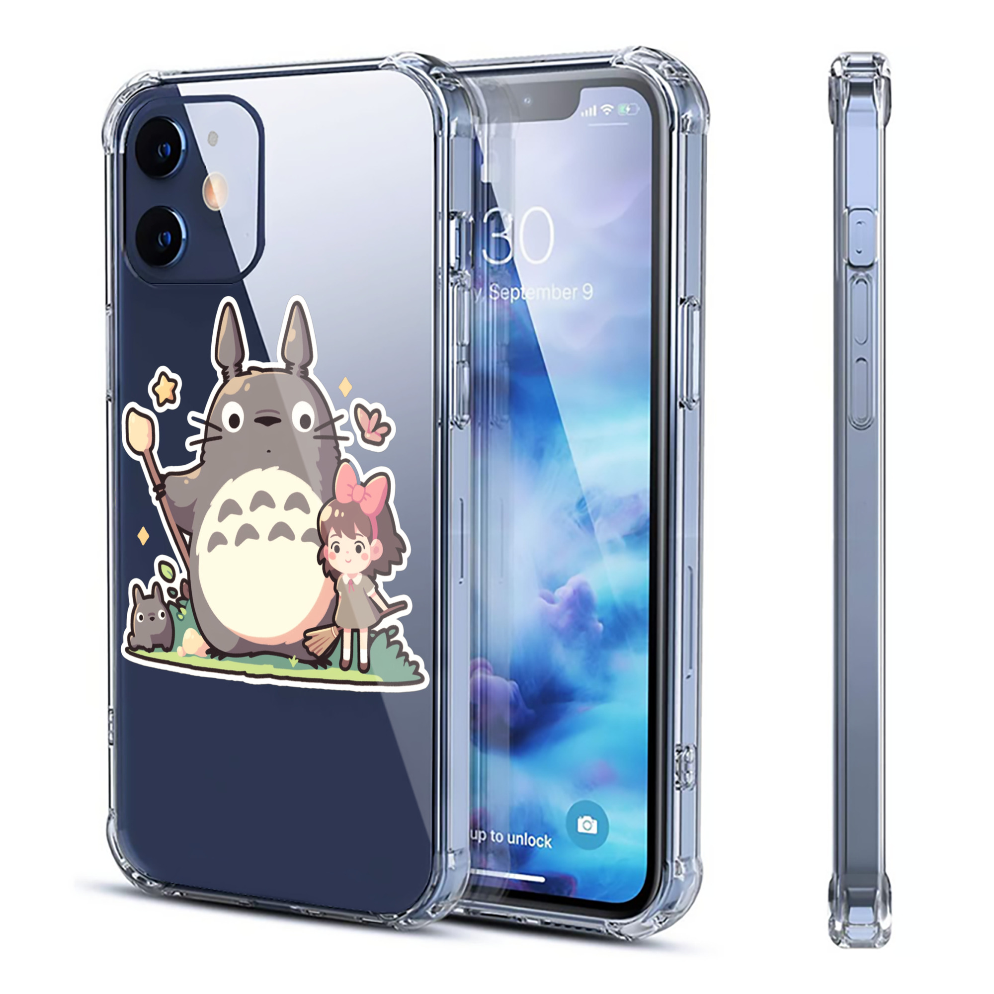 （画像用） となりのトトロ 草壁メイ 草壁サツキ My Neighbor Totoro Satsuki Kusakabe Mei Kusakabe 【iPhone 12シリーズ対応】透明スマホケース（クリアソフトケース）